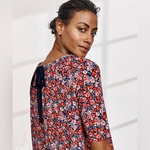 J Jill Wearever Collection Ditsy Floral Print Spring Garden Party Dress M